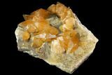 Plate Of Golden, Twinned Calcite Crystals - Morocco #115207-1